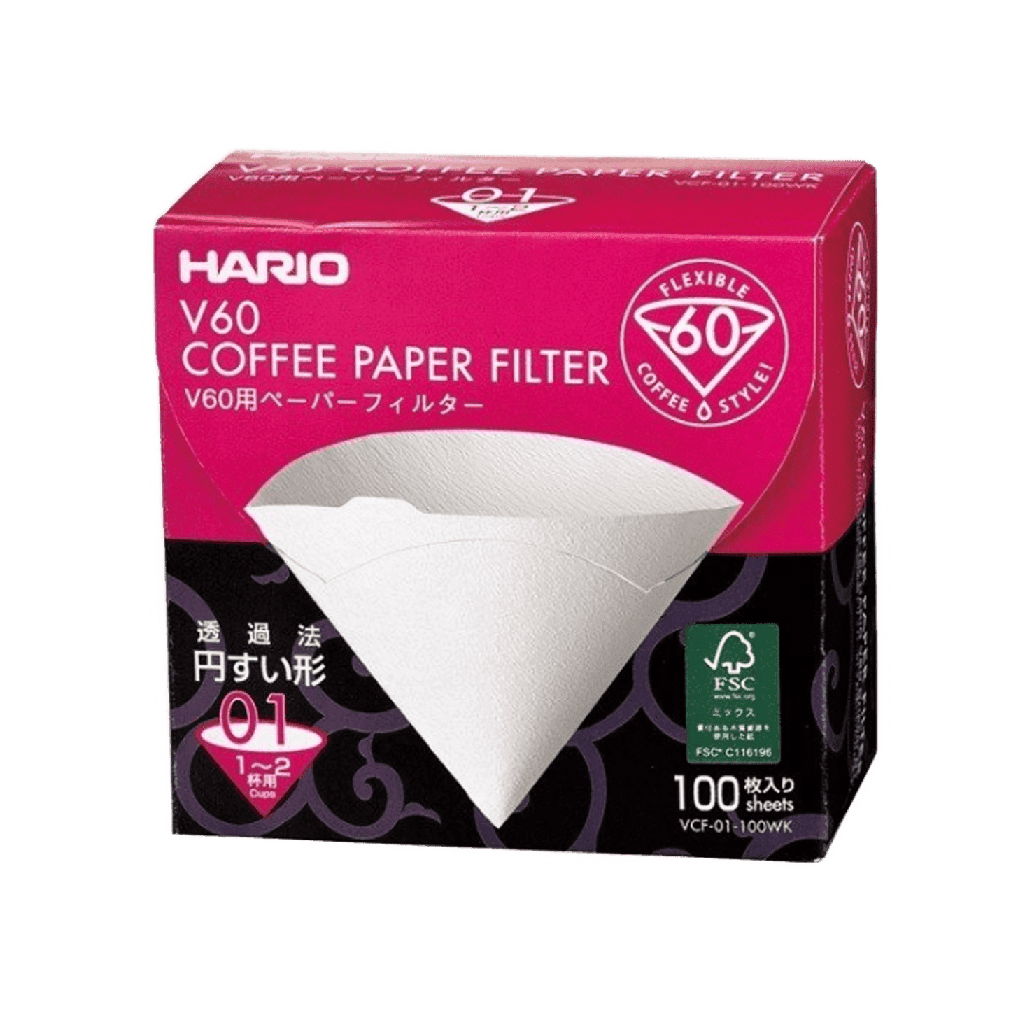 Hario V60 Paper Filters Box/100 - Hario - COFFTOK™